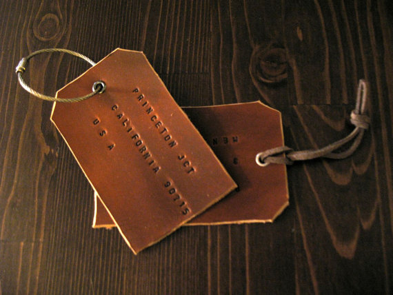 Leather Luggage Tags by PrincetonJctForge: $19.00 on Etsy